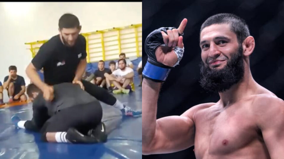 Khamzat Chimaev impressionne en lutte face à une légende avant son combat contre Robert Whittaker.