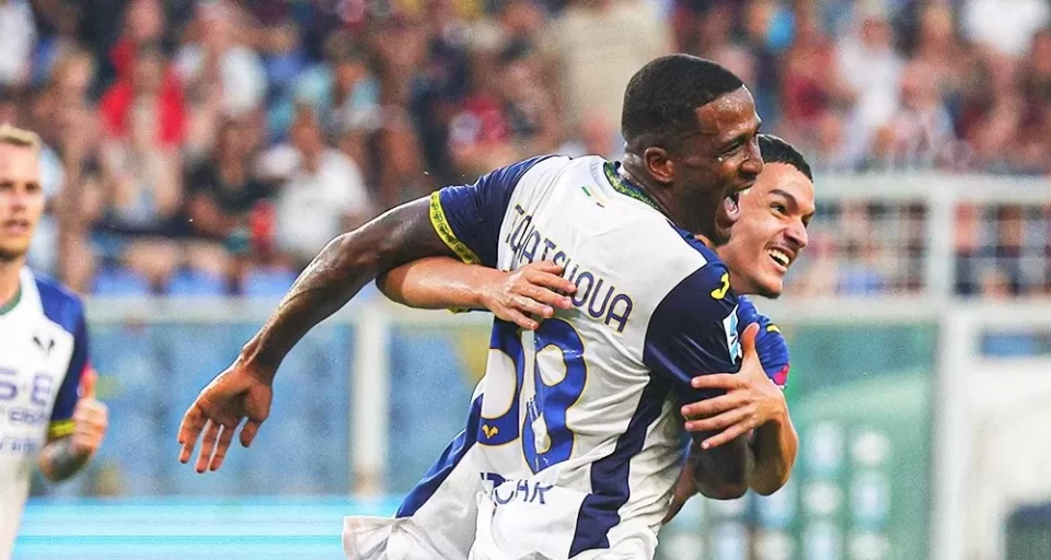 Jackson Tchatchoua ouvre le score lors de Genoa - Hellas Verona