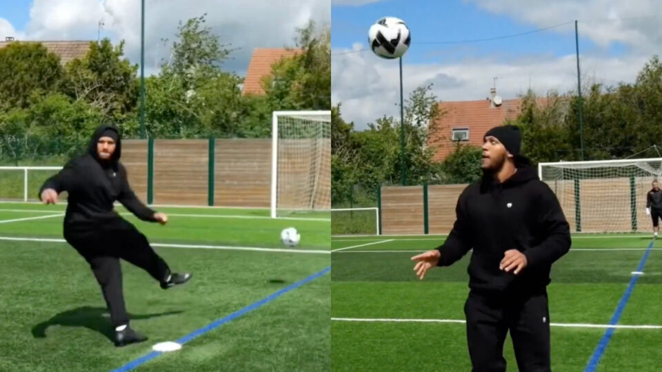 Ciryl Gane impressionne des youtubeurs avec ses talents de footballeur